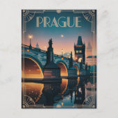 Art deco vintage van Praag Briefkaart (Voorkant)