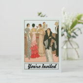 Art Deco Vintage Verfijnd Jubileumfeest Kaart (Staand voorkant)