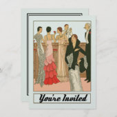 Art Deco Vintage Verfijnde Jubileumfeest Kaart (Voorkant / Achterkant)