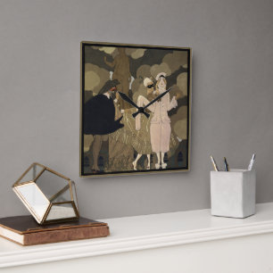 Art Deco vintage, Verrassing door George Barbier Vierkante Klok