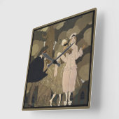 Art Deco vintage, Verrassing door George Barbier Vierkante Klok (Hoek)