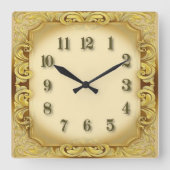 Art Deco Vintage Vierkante Klok (Voorkant)