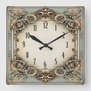 Art Deco Vintage Vierkante Klok