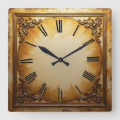 Art Deco Vintage Vierkante Klok (Voorkant)