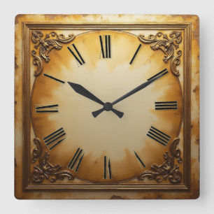 Art Deco Vintage Vierkante Klok