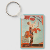 Art Deco vintage, Vlugge Vogel door George Barbier Sleutelhanger (Voorkant)