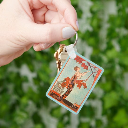 Art Deco vintage, Vlugge Vogel door George Barbier Sleutelhanger (Hand)