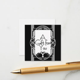 Art Deco Vintage Zwarte en Witte Zwanen Informatiekaartje