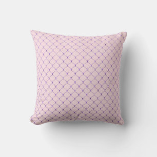 Art Deco Violet Roze Net Wit Schalen Zeemeermin Kussen