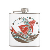 Art Deco Vis met bubbels Heupfles (Voorkant)