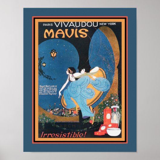 Art Deco Vivaudou Mavis Ad 1920 Poster (Voorkant)