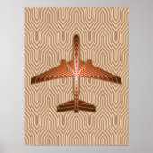 Art Deco-vliegtuig, Bronze, Gold en Rust Brown Poster (Voorkant)