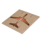 Art Deco-vliegtuig, Bronze, Gold en Rust Brown Tegeltje (Zijkant)