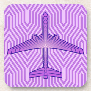 Art Deco-vliegtuig, Violet Paars en lavender Bier Onderzetter