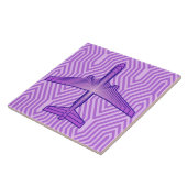 Art Deco-vliegtuig, Violet Paars en lavender Tegeltje (Zijkant)