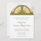 Art Deco Vlinder Calla Lelie Trouw Uitnodiging (Voorkant)