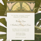 Art Deco Vlinder Calla Lelie Trouw Uitnodiging