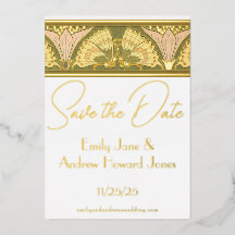 Art Deco Vlinder Calla Lily Save the Date