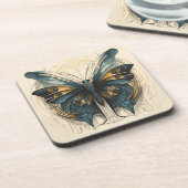 Art Deco vlinder coaster set Bier Onderzetter (Linkerzijde)