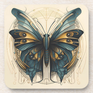 Art Deco vlinder coaster set Bier Onderzetter