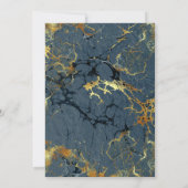 Art Deco Vlinder Monogram Blauw en Gouden Bruiloft Save The Date (Achterkant)