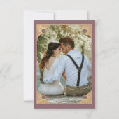 Art Deco Vlinder Monogram Foto Roze Goud Flat Bedankkaart (Achterkant)