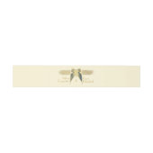 Art Deco Vlinder Monogram Gouden Bruiloft Uitnodigingen Wikkel (Vlak)