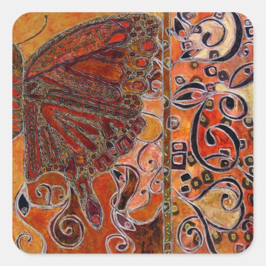 art deco vlinder (schilderij) sticker (Voorkant)