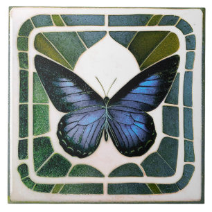 Art Deco Vlindermuurdecoratie Art Nouveau Keramiek Tegeltje