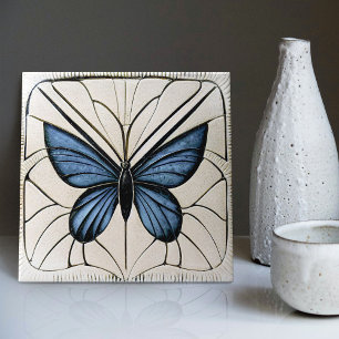 Art Deco Vlindermuurdecoratie Art Nouveau Keramiek Tegeltje
