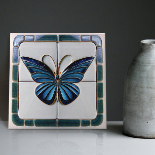 Art Deco Vlindermuurdecoratie Art Nouveau Keramiek Tegeltje
