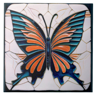 Art Deco Vlindermuurdecoratie Art Nouveau Keramiek Tegeltje