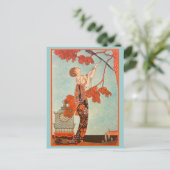  Art Deco, Vluchtige vogel van George Barbier Briefkaart (Staand voorkant)