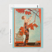  Art Deco, Vluchtige vogel van George Barbier Briefkaart (Voorkant / Achterkant)