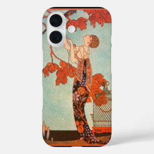  Art Deco, Vluchtige vogel van George Barbier iPhone 16 Hoesje