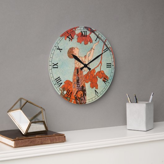  Art Deco, Vluchtige vogel van George Barbier Grote Klok (Kantoor)