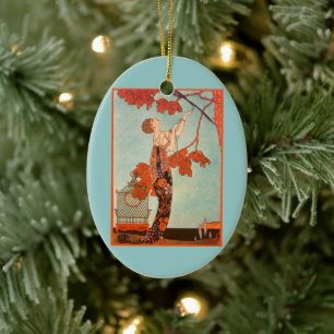 Art Deco, Vluchtige vogel van George Barbier Keramisch Ornament