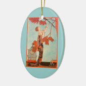  Art Deco, Vluchtige vogel van George Barbier Keramisch Ornament (Links)