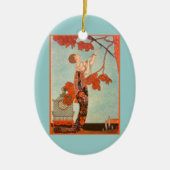  Art Deco, Vluchtige vogel van George Barbier Keramisch Ornament (Voorkant)