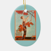  Art Deco, Vluchtige vogel van George Barbier Keramisch Ornament (Achterkant)