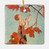  Art Deco, Vluchtige vogel van George Barbier Keramisch Ornament (Voorkant)