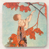  Art Deco, Vluchtige vogel van George Barbier Onderzetter (Voorkant)