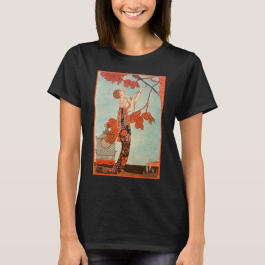  Art Deco, Vluchtige vogel van George Barbier T-shirt (Voorkant)
