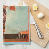  Art Deco, Vluchtige vogel van George Barbier Theedoek (Quarter Fold)