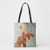 Art Deco, Vluchtige vogel van George Barbier Tote Bag (Voorkant)
