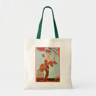  Art Deco, Vluchtige vogel van George Barbier Tote Bag
