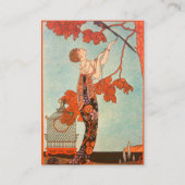 Art Deco, Vluchtige vogel van George Barbier Visitekaartje (Achterkant)