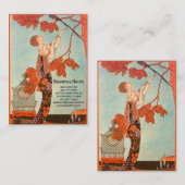 Art Deco, Vluchtige vogel van George Barbier Visitekaartje (Voorkant / Achterkant)