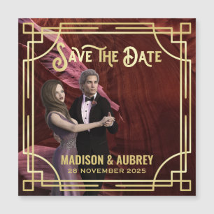 Art Deco Voeg je foto toe met legant Gold Save the