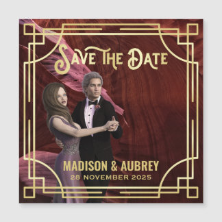 Art Deco Voeg je foto toe met legant Gold Save the